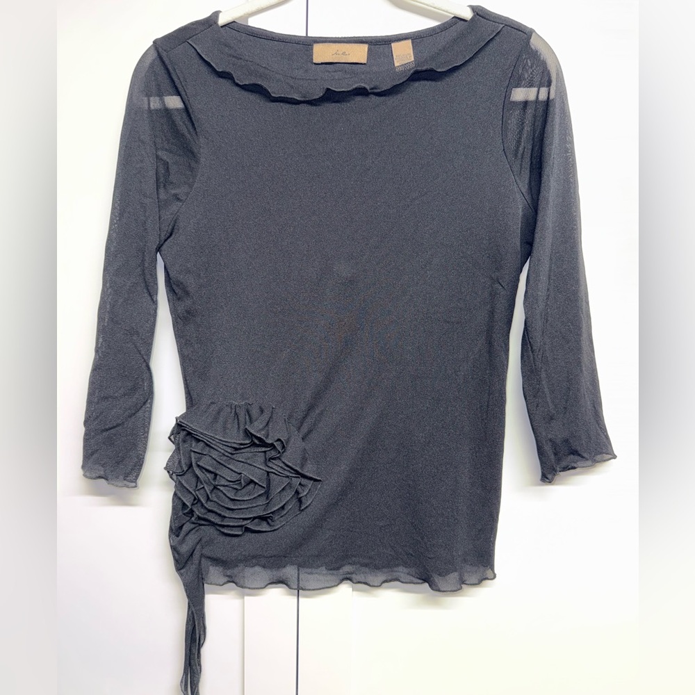 Elegant Black Ruffle Blouse